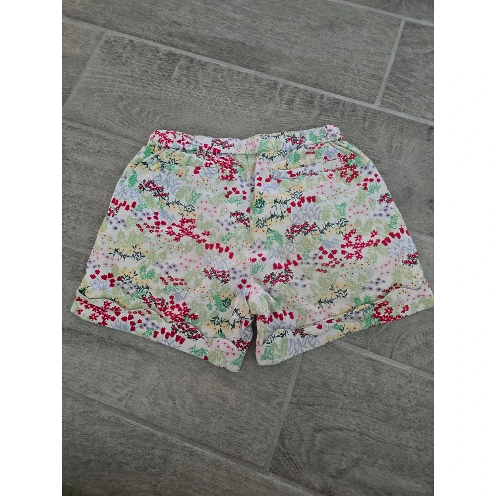 Hanna Andersson Floral Print‎ Shorts Girls Size 6/7 120 Cotton